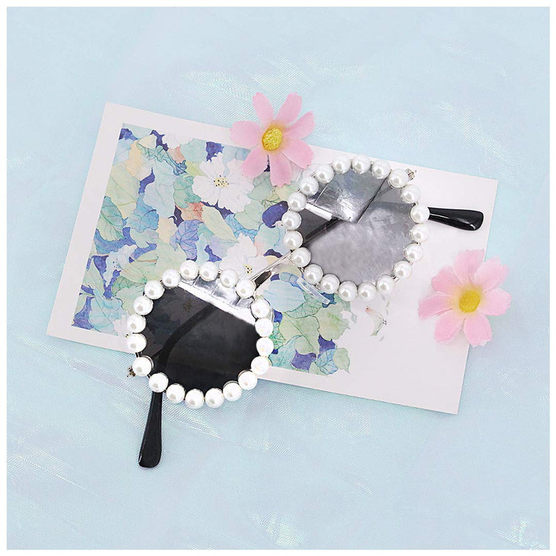 [Australia] - Naimo Toddler Kids Girl Daisy Flower Round Anti-UV Sunglasses for Party Photography Outdoor Beach White 