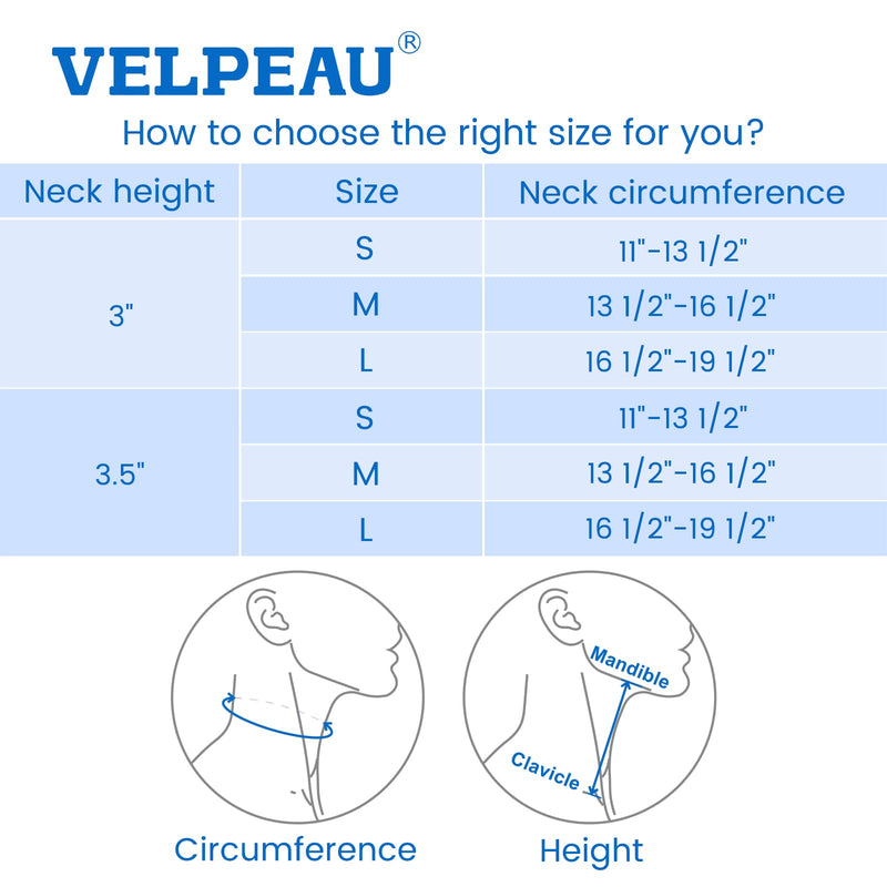 [Australia] - VELPEAU Neck Brace for Neck Pain and Support - Soft Cervical Collar for Sleeping - Vertebrae Whiplash Wrap Aligns,Stabilizes & Relieves Pressure in Spine for Women & Men (Stabilized, Grey, Small 3.5″) 3.5 Inch (Pack of 1) S 