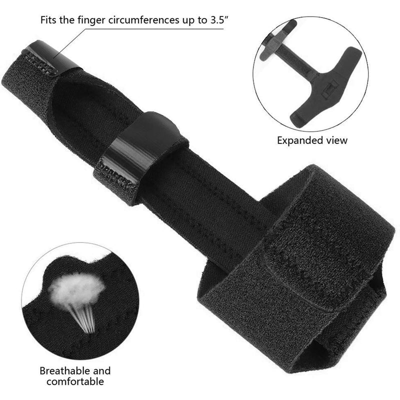 [Australia] - Finger Splint - Corpower Finger Extension Splint for Trigger Finger, Mallet Finger, Finger Knuckle Immobilization, Finger Fractures, Pain Relief from Stenosing Tenosynovitis - Finger Brace for Trigger (Black) Black 