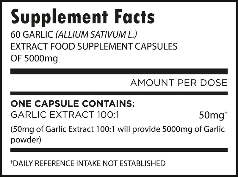 [Australia] - SynBio Botanicals - Odourless Garlic Capsules 5000mg | Vegan | Made in The UK | Gluten Free | Non GMO | Soy Free | Nut Free | Kosher (KLBD) | Halal | Supports General Wellbeing 