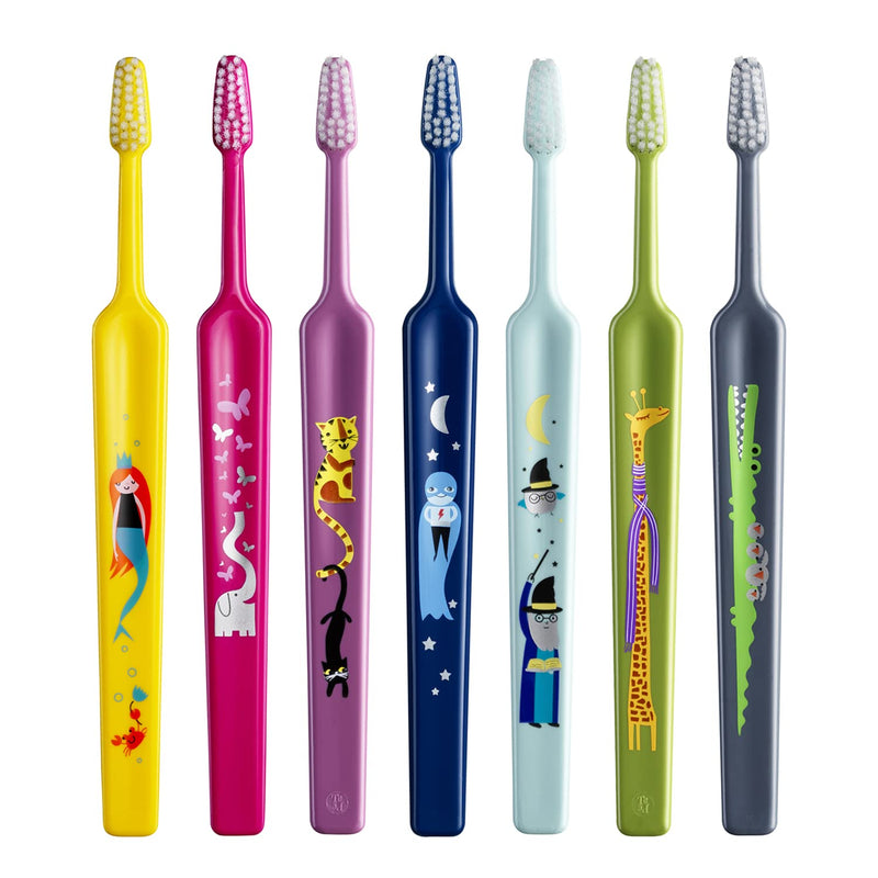 [Australia] - TePe Kids Select Compact X-Soft (Ages 3+) / Extra soft & fun zoo animal design / 1 x children's toothbrush 1x1 