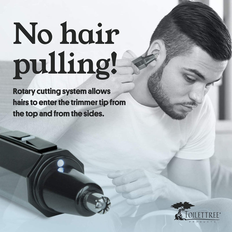 [Australia] - ToiletTree Products Water Resistant Stainless Steel Nose and Ear Hair Trimmer with LED Light 
