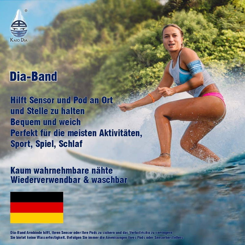 [Australia] - Dia-Band, Armband for CGM Freestyle Libre, Medtronic, Dexcom or Omnipod - Comfortable and Reusable Diabetic Armband for Glucose Sensor. (XL (31-35cm)) XL (31-35 cm) 