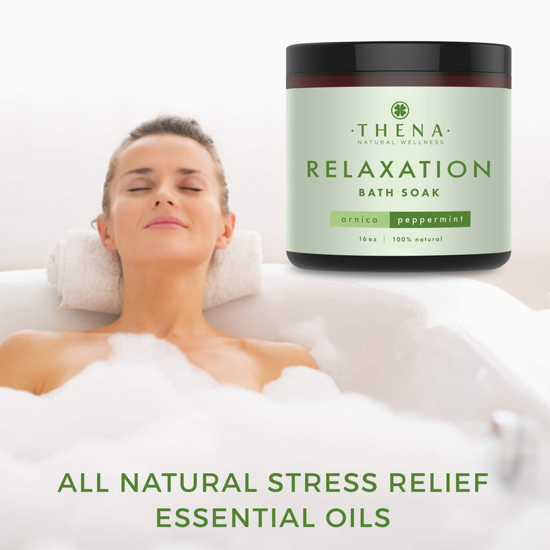 [Australia] - Organic Muscle Soak Relaxation Stress Relief Aromatherapy Essential Oils Arnica Peppermint Eucalyptus Natural Dead Sea Bath Salts for Self Care Wellness Soaking Foot Home SPA Relaxing Gifts Women Men 