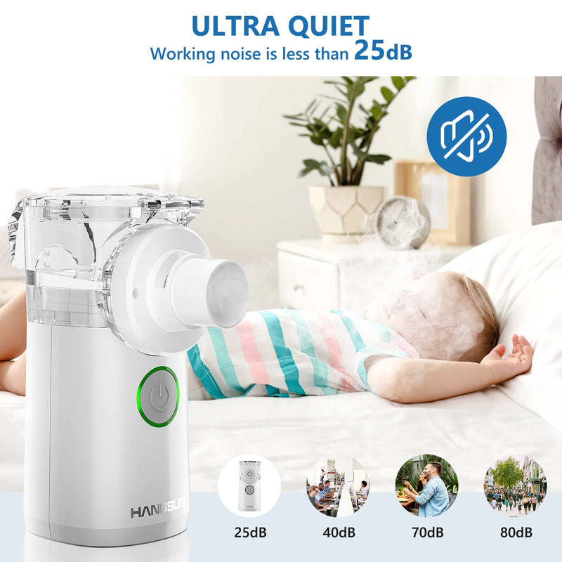 [Australia] - Hangsun Portable Mesh Mist Machine Silent Inhaler CN750 for Kids and Adult, with Storage Bag for Travel and Home Use 
