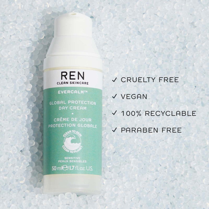 [Australia] - REN Clean Skincare Facial Moisturizer - Evercalm Global Protection Day Cream Proven to Calm Skin - Shea Butter & Antioxidants Nourish & Reduce Redness - Cruelty Free & Vegan Face Cream, 50 ml Facial Moisturising Cream 
