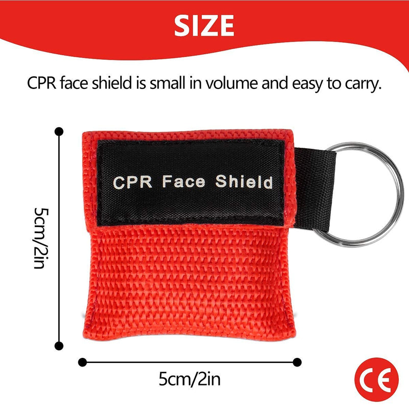 [Australia] - TENQUAN CPR Mask Keychain Ring 5 Pack CPR Emergency Kit Rescue Face Shields with One-Way Valve Breathing Barrier for First Aid or AED Training 