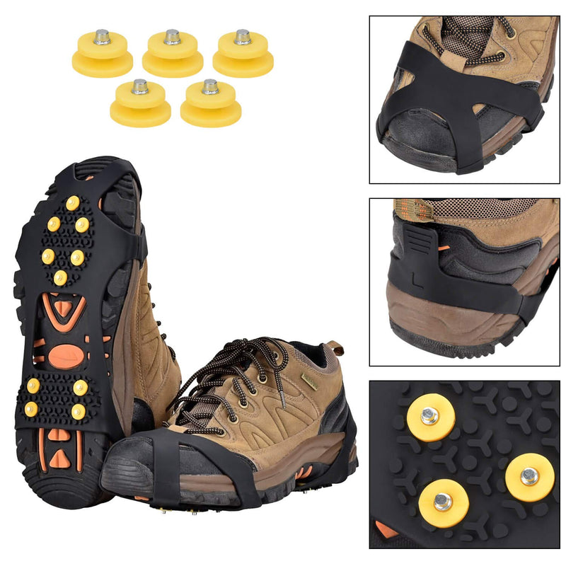 [Australia] - Aliglow Ice Snow Grips Over Shoe/Boot Traction Cleat Spikes Anti Slip Footwear 0 Size:M 