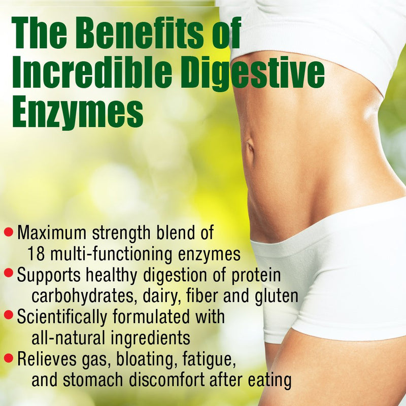 [Australia] - Stonehenge Health Incredible Digestive Enzymes - 18 Plant-Based Enzymes - Lipase, Lactase, Protease, Amylase, Bromelain for Gas, Bloating, Fatigue (1) 1 