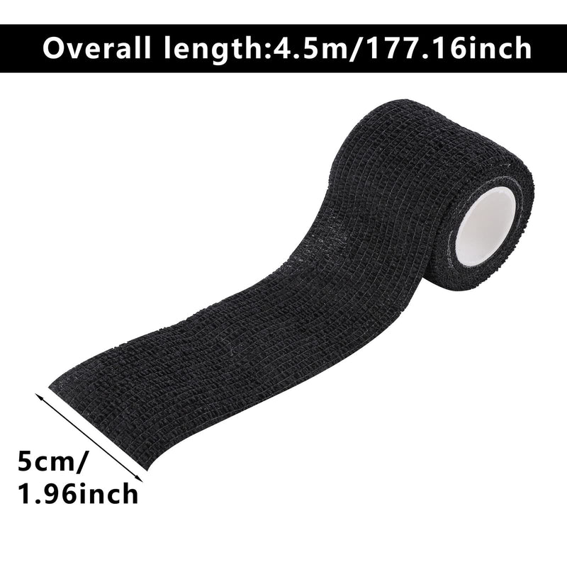 [Australia] - 6 Rolls Self Adherent Cohesive Bandages, 5 cm x 4.5 m Non-Woven Coban Cohesive Wrap Uses Include Wrist & Finger Tape Vet Tape Medical Tape, Black 