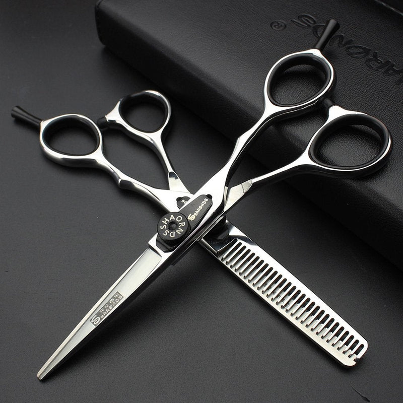 [Australia] - 5.5 inch Japan 440C laser cutting professional hairdressing hair stylist hair trim and hair sparse scissors (scissors set) scissors set 