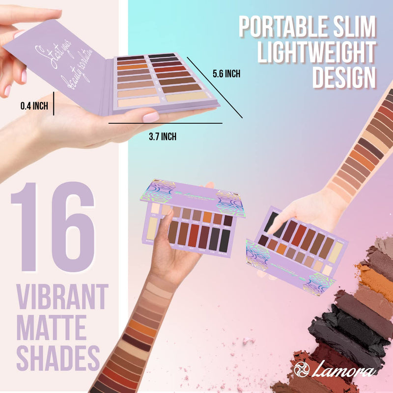 [Australia] - Best Pro Eyeshadow Palette Matte - 16 Highly Pigmented Makeup Eye Shadow Colors - Professional Vegan Nudes Warm Natural Bronze Neutral Smoky Shades 