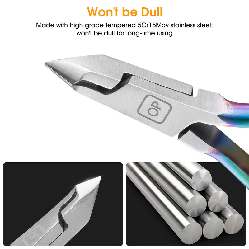 [Australia] - Cuticle Trimmer-opove Cuticle Remover Cuticle Nipper Professional Stainless Steel Cuticle Cutter Clipper Durable Pedicure Manicure Tools for Fingernails and Toenails,X7 mini Color Gradient Chameleon 