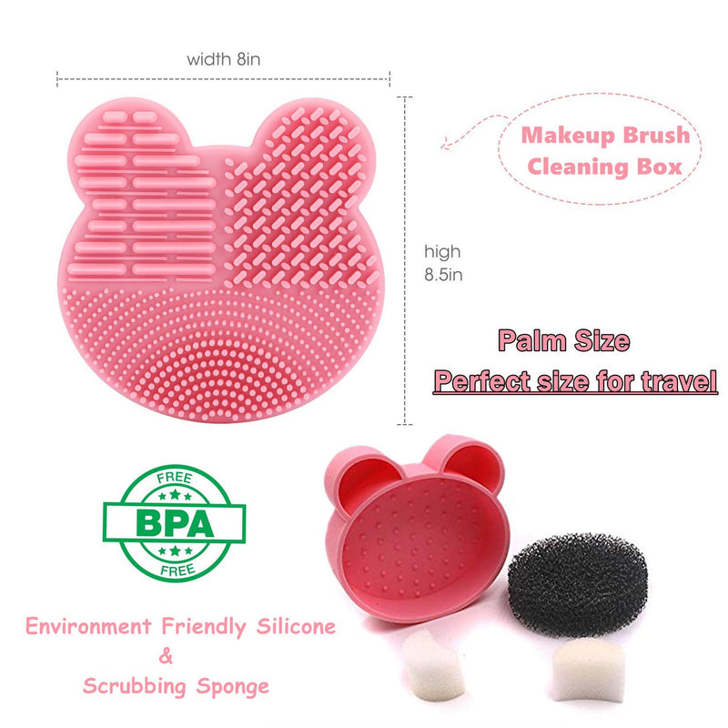 [Australia] - Makeup Brushes Cleaner, Color Removal Sponge and Brush Cleaner Mat 2 IN 1 Makeup Brush Cleaning Box Gifts for Women (Blue) Blue 