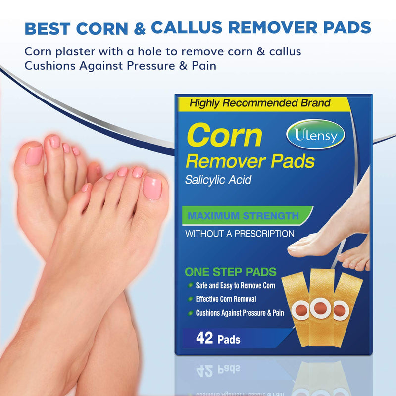 [Australia] - Corn Remover, 42 Corn Remover Pads, High Efficacy Corn Treatment Pads, Toe and Callus Corn Removal, Corn Remover Pads for Foot Corn Removal, 42 Pads 42 Count (Pack of 1) 