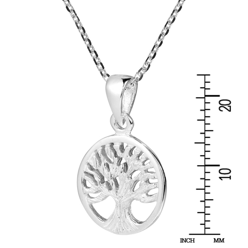 [Australia] - AeraVida Retro Style Tree of Life Symbol .925 Sterling Silver Jewelry Set 