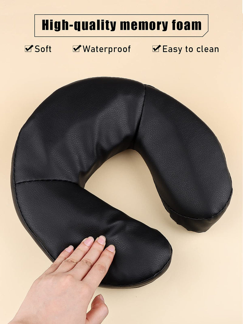 [Australia] - Kalolary Massage Bed Headrest Face Down Face Cushion Face Pillow Adjustable Massage Table Face Cradle Rest Cushion (Black) Black 