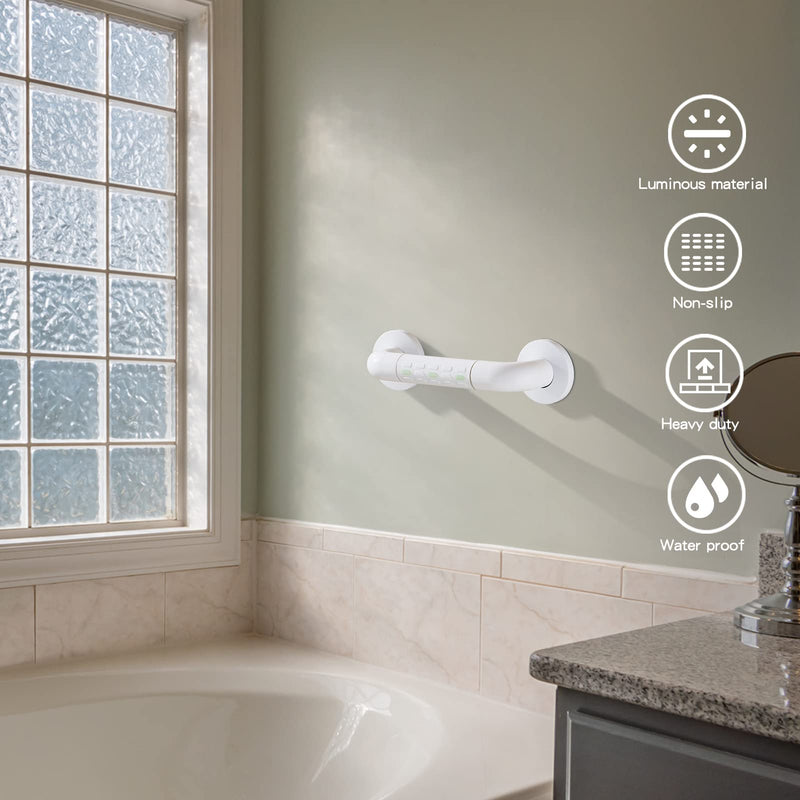 [Australia] - Straight Stainless Steel Shower Grab Bar with Plastic-Plated Finish, Anti-Slip Shower Wall Grip Handle Towel Rail, White 30cm White - 30cm 
