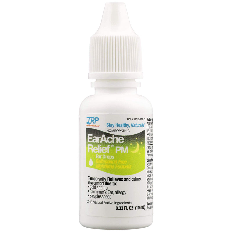 [Australia] - Earache Relief PM Ear Drops for Swimmer's Ear, Allergy Irritation and Pain Relief, by The Relief Products, Natural Homeopathic Ingredients, Nighttime Formula, (1) 1 