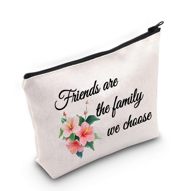 [Australia] - MYSOMY Friends are The Family We Choose Gifts Best Friend Cosmetic Bag Friendship Makeup Bag BFF Gifts (Makeup Bag) 