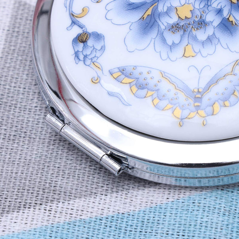 [Australia] - Lurrose 7CM Vintage Chinese Makeup Mirror Compact Cosmetic Mirror Portable Folding Mirror Double-sided Pocket Mirror for Women Girls 