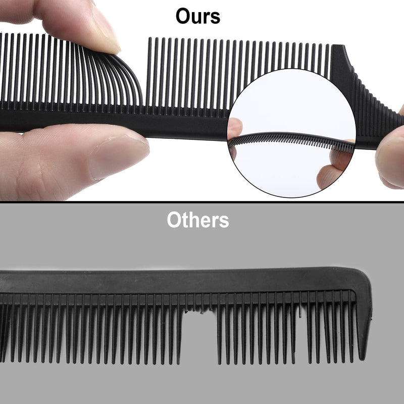 [Australia] - 3 Pcs Rat Tail Combs Salon Hairdressing Comb with Stainless Steel Handle, Fine Tooth Combs for Women, Barber Black 