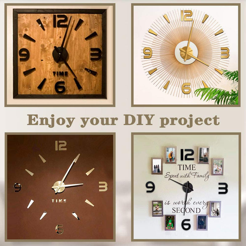 [Australia] - VANGOLD Large 3D Wall Clock DIY Wall Decoration Clock with Mirror Surface Sticker for Office Home Living Room Decor Black-73 