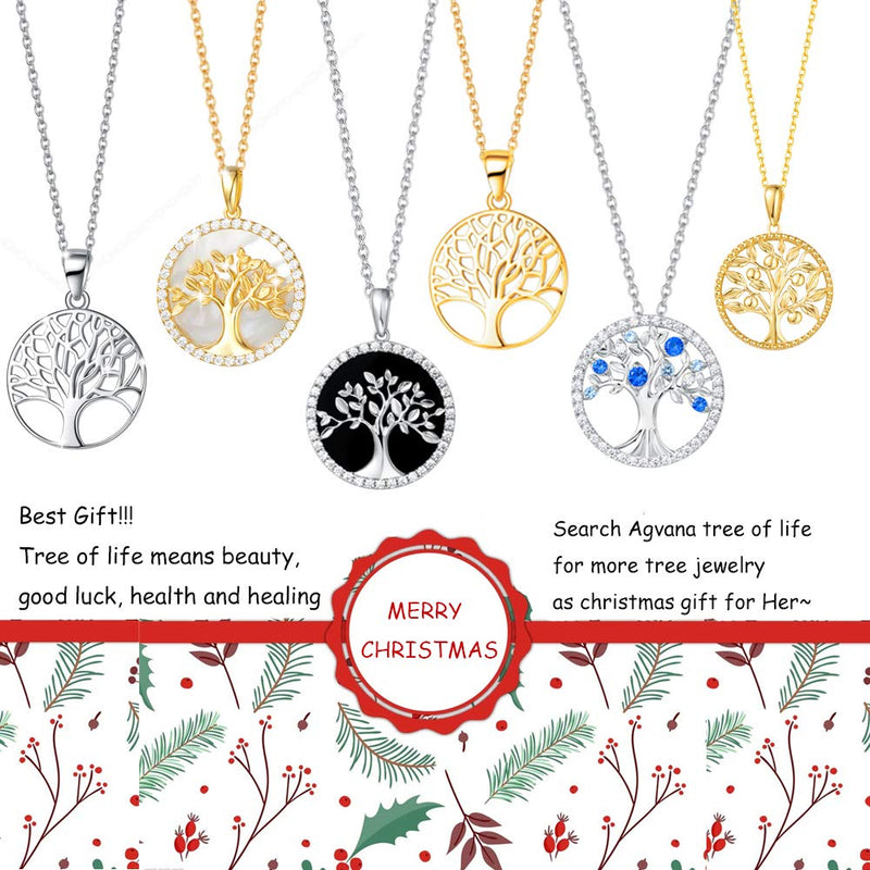 [Australia] - Agvana Sterling Silver Tree of Life Necklace Mothers Day Gifts for Mom Grandma Dainty Family Tree Pendant Necklace Anniversary Birthday Jewelry for Women Teen Girls Daughter Wife Girlfriend Her 