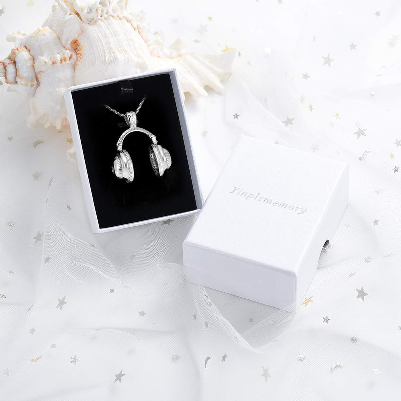 [Australia] - Yinplsmemory Headphone Urn Necklace for Ashes Men Cremation Jewelry Ashes Holder Memorial Ashes Keepsake Urn Jewelry for Loved One Silver 