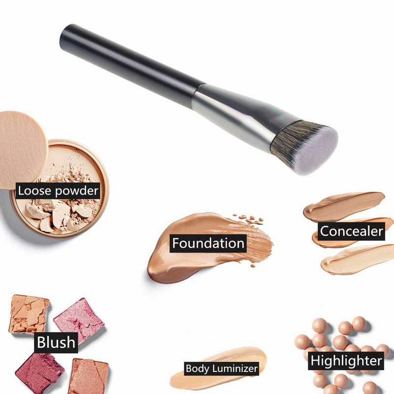 [Australia] - Oval Flat Top Kabuki Foundation Liquid Makeup Brush Concealer Brush Contour Face Brush Premium Makeup Brush for Liquid, Cream, and Powder - Buffing, Blending, and Face Brush 