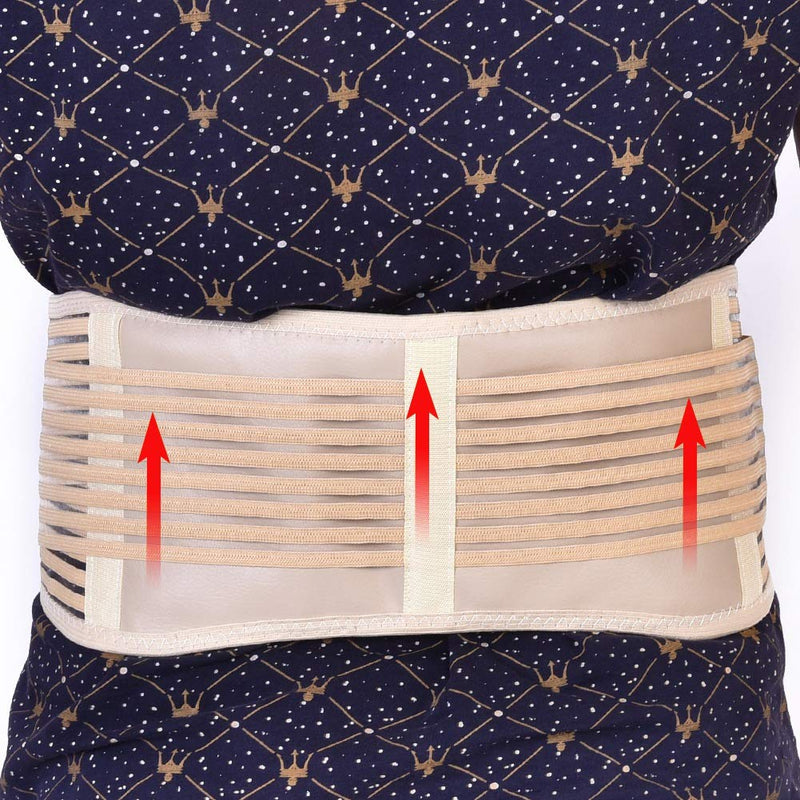 [Australia] - Keenso Back Support Belt, Unisex Breathable Lumber Support Elastic Waist Belt Belt Back Brace Beige-XL 