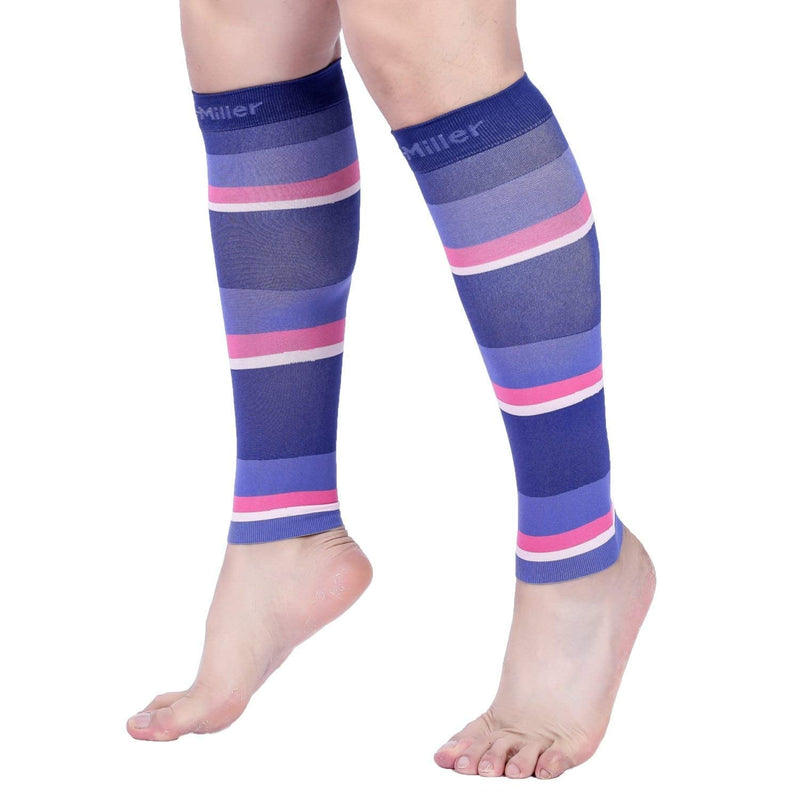 [Australia] - Doc Miller Calf Compression Sleeve Men and Women 20-30 mmHg, Shin Splint Compression Sleeve, Medical Grade Socks for Varicose Veins and Maternity 1 Pair X-Large Purple Pink Peach Calf Sleeve BlackPurplePinkPeach 