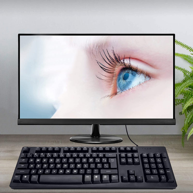 [Australia] - 2 PCS Universal English Keyboard Stickers for PC Computer Mac Laptop Desktop Keyboard, English Keyboard Replacement Stickers, White Font Black Background White font on black background 