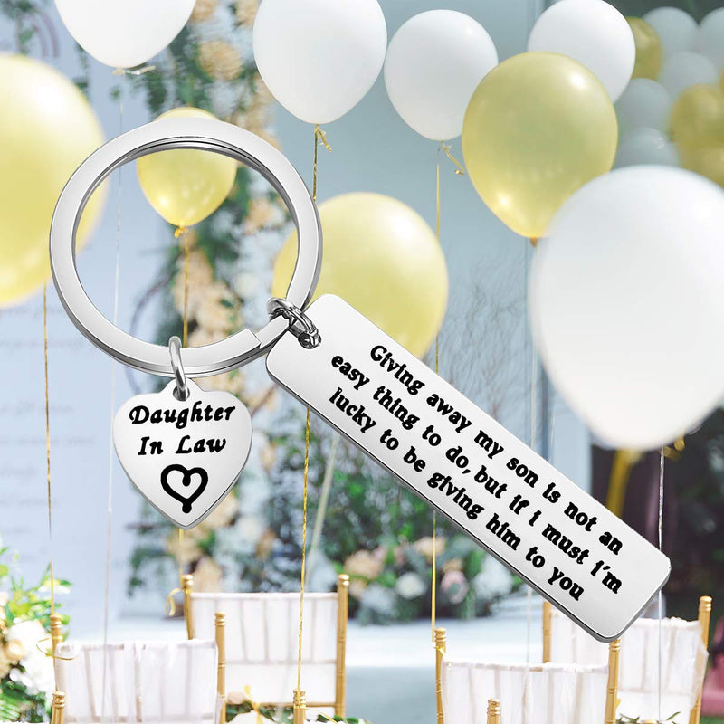 [Australia] - ENSIANTH Daughter in Law Gift Giving Away My Son is Not an Easy Thing to Do Keychain Wedding Gift Jewelry for Bride Bridal Shower Gift Daughter In Law Keychain 