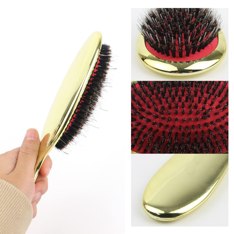 [Australia] - VinBee Paddle Hair Extension Brush Massage Hair Brush Professional Detangle Brush Comb Oval Anti-static Hair CombÔºàGoldÔºâ gold 