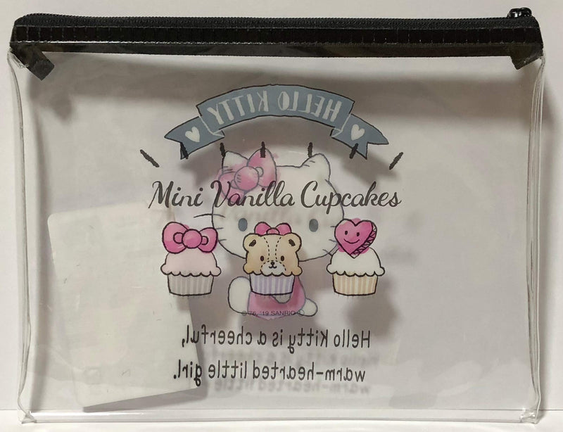 [Australia] - Sanrio Hello Kitty Accessories Cosmetic Flat vinyl pouch Zipper Case Bag 18×13.5cm (Popton) 