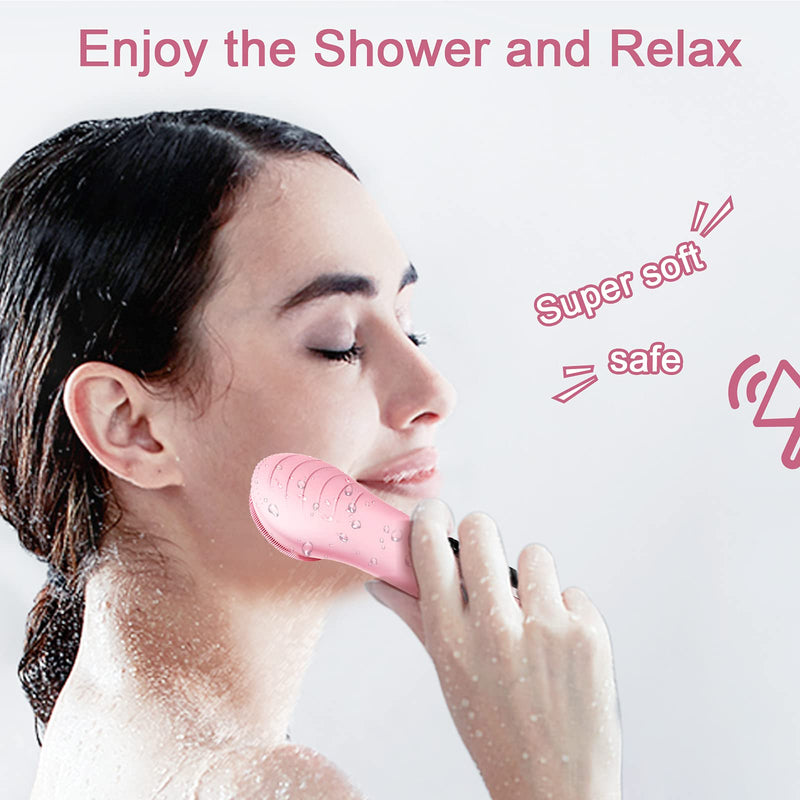 [Australia] - Sonic Facial Cleansing Brush, Electric Silicone Face Cleansing Brush Massager Brush with IPX7 Waterproof for Deep Cleansing, Gentle Exfoliating, Soft Face Cleanser for All Skin Type 