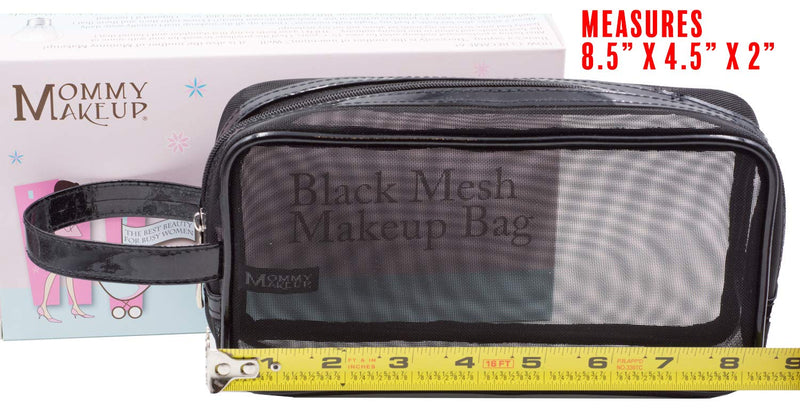 [Australia] - Black Mesh Makeup Bag, Cosmetic Bag, Toiletry Bag, Travel-friendly, Series 2 by Mommy Makeup. Measures 8.5 in x 4.5 in x 2 in. 