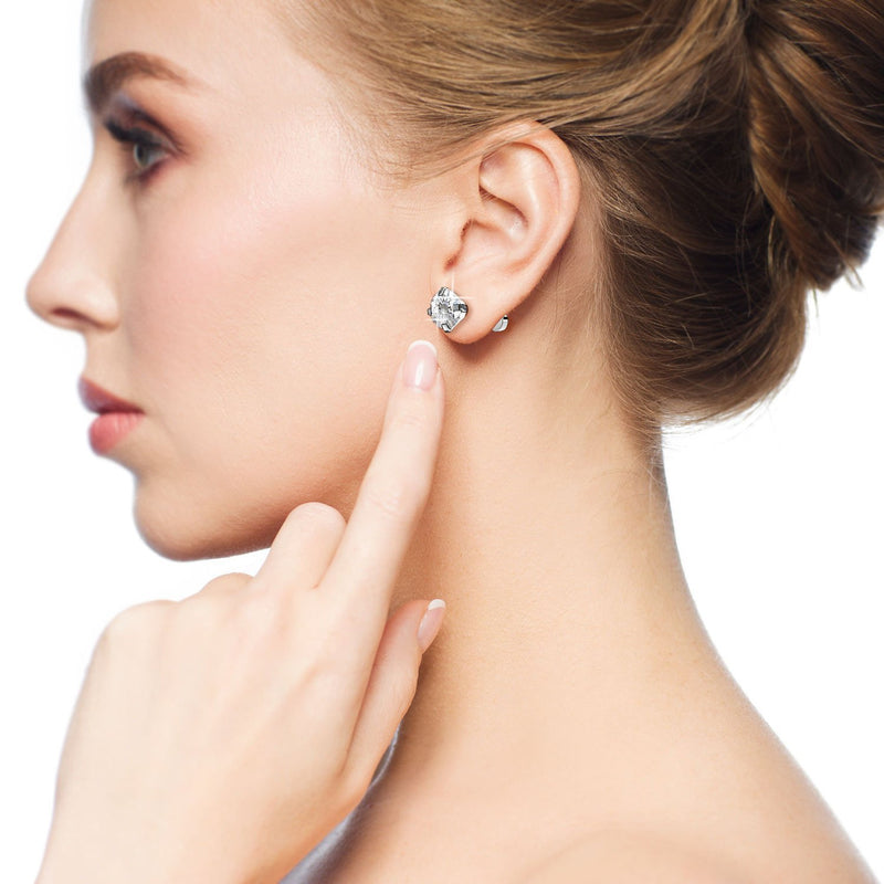 [Australia] - 6 Pairs 18G Stainless Steel Cubic Zirconia Studs Earrings Cartilage Ear Helix Tragus Barbell Piercings, 6 Size 