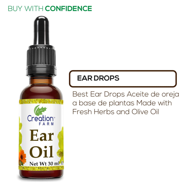 [Australia] - Ear Oil Drops Herbal Relief for Earwax Removal, Earache Soothing, Itchy Irritated, Clogged or Dry Ears by Creation Farm Made in USA 