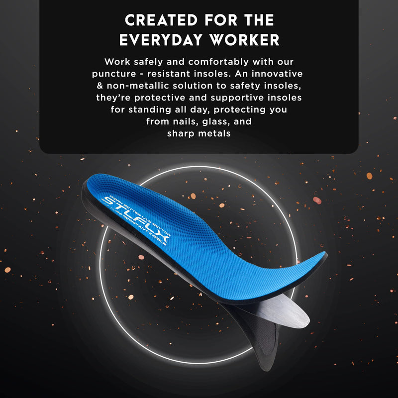 [Australia] - STLFLX - SoleGUARDZ™ Puncture Resistant Insole, Ergonomic Sole Insole, Insoles for Regular Shoes, Work Boots, and Safety Footwear X-Large 