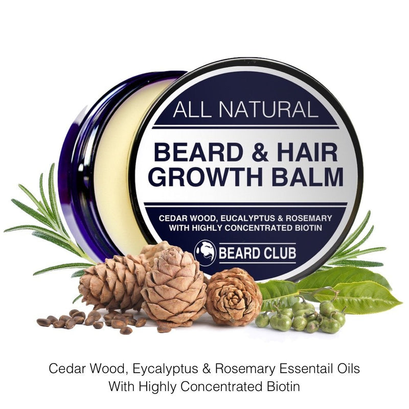 [Australia] - All Natural Beard Balm For Beard & Hair Growth | With Biotin, Cedar Wood, Eucalyptus & Rosemary Oil | Beard Conditioner & Softener, Increase Growth, Reduce Patches, Style & Stop Itch & Flakes 
