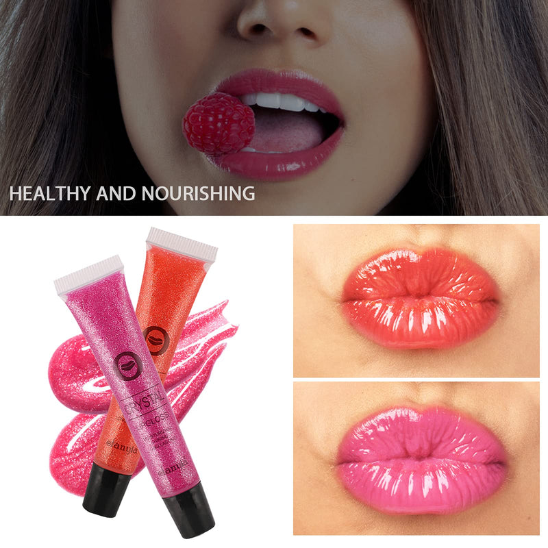 [Australia] - Ofanyia 12 Colors Crystal Lip Gloss Liquid Lipstick Long Lasting Moisturizing Lips Glosses Lipstick Shimmer Glitter Lip Tint Lipgloss 