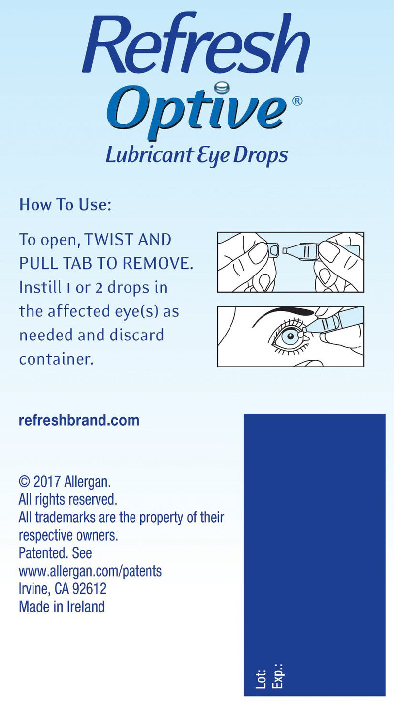 [Australia] - Refresh Optive Lubricant Eye Drops For Dry Eyes, Preservative-Free, 0.01 Fl Oz Single-Use Containers, 60 Count 60 Count (Pack of 1) 