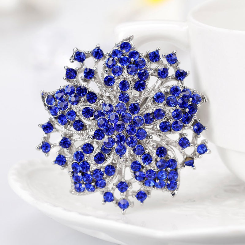 [Australia] - Ezing Fashion Jewelry Beautiful Silver Plated Rhinestone Crystal Brooch Pin for Woman c 