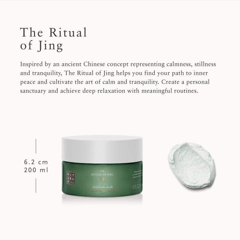 [Australia] - RITUALS Body Scrub from The Ritual of Jing, 300 gr - With Sacred Lotus, Jujube & Chinese Mint - Relaxing & Calming Properties with Magnesium Salt 