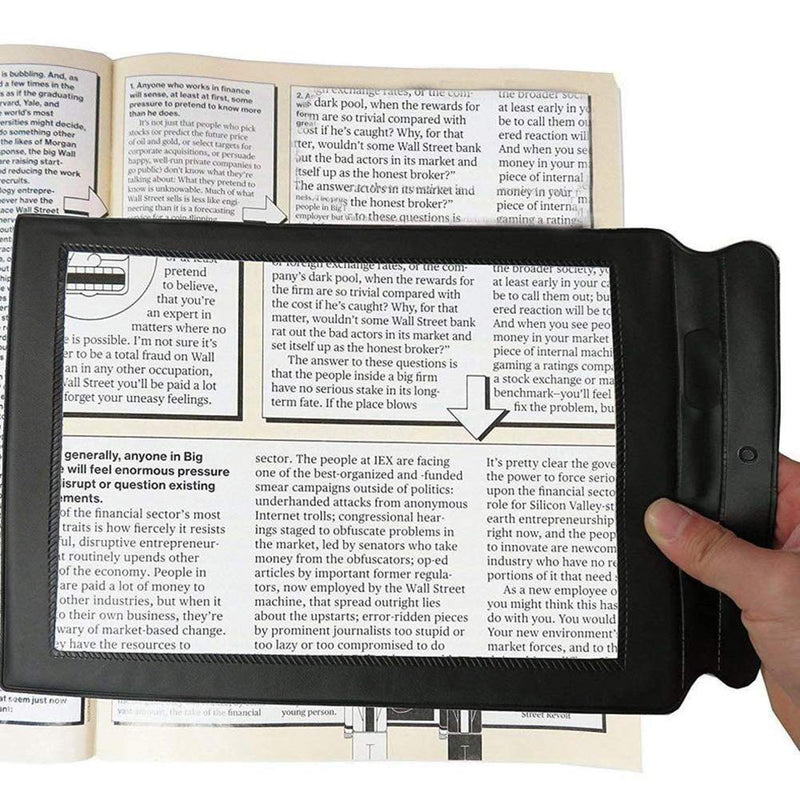 [Australia] - 3X Full Page Magnifier A4 Large Sheet Reading Magnifying Glass Portable Reading Aid Lens for Reading Books & Newspapers & Low Vision Aids 
