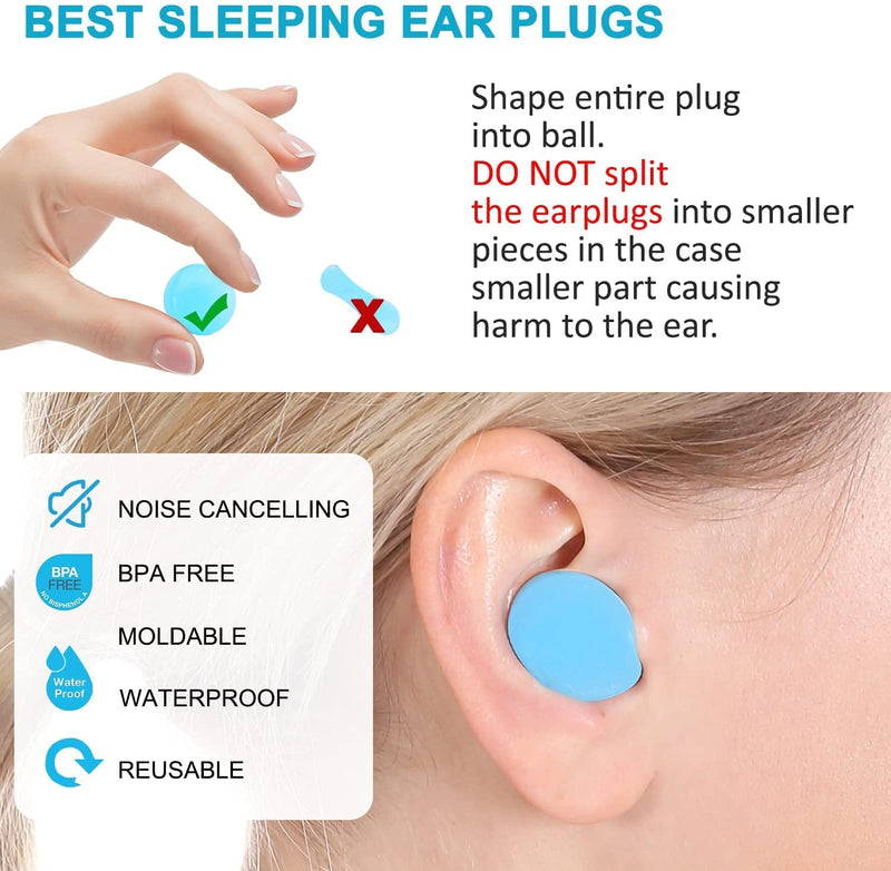 [Australia] - 3Pairs Ear Plugs for Sleep Soft Silicone ,Noise Reduction Ear Plugs for Sleeping35dB Noise Cancelling 