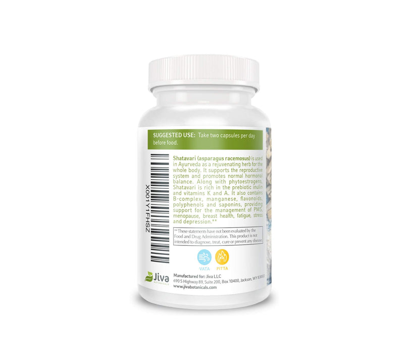 [Australia] - Shatavari Powder 1200 mg - Shatavari Capsules for Hormonal Balance for Women, Breastfeeding & Lactation Supplement - Formulated in USA, All Natural - High Potency & Purity - Jiva Botanicals 