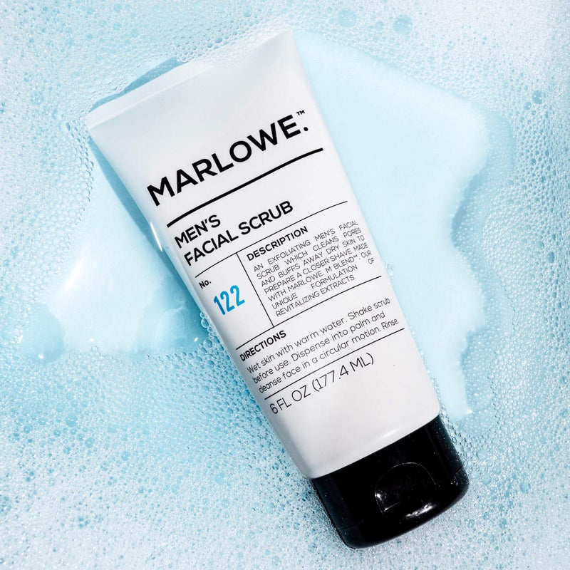 [Australia] - MARLOWE. No. 122 Men's Facial Scrub 6 oz | Light Daily Exfoliating Face Cleanser | Fresh Sandalwood Scent | Includes Natural Extracts 6 Fl Oz (Pack of 1) 